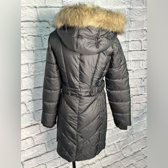 Larry Levine SALE down and feather faux fur hooded puffer coat new size XS - Picture 2 of 14